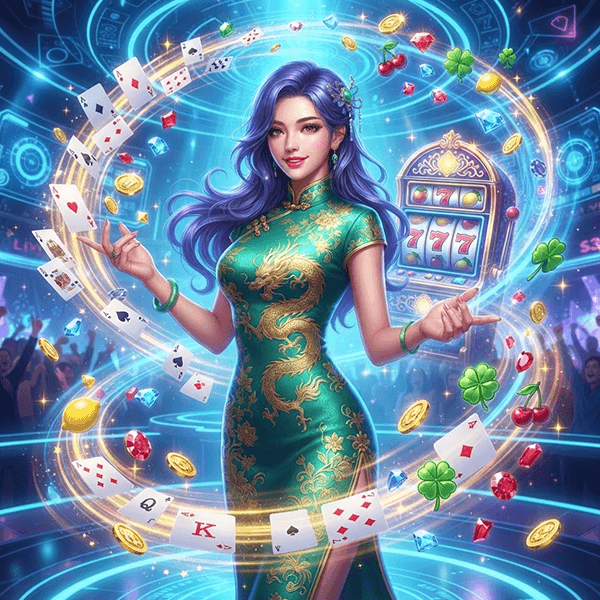 Premium online casino slot machine interface with gold coins